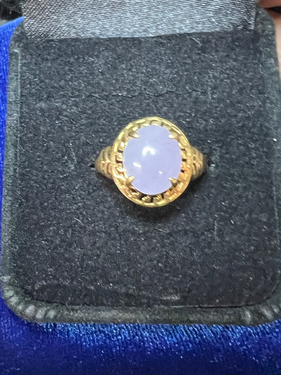 Vintage 10k Lavender Jade Ring size 7 IWI