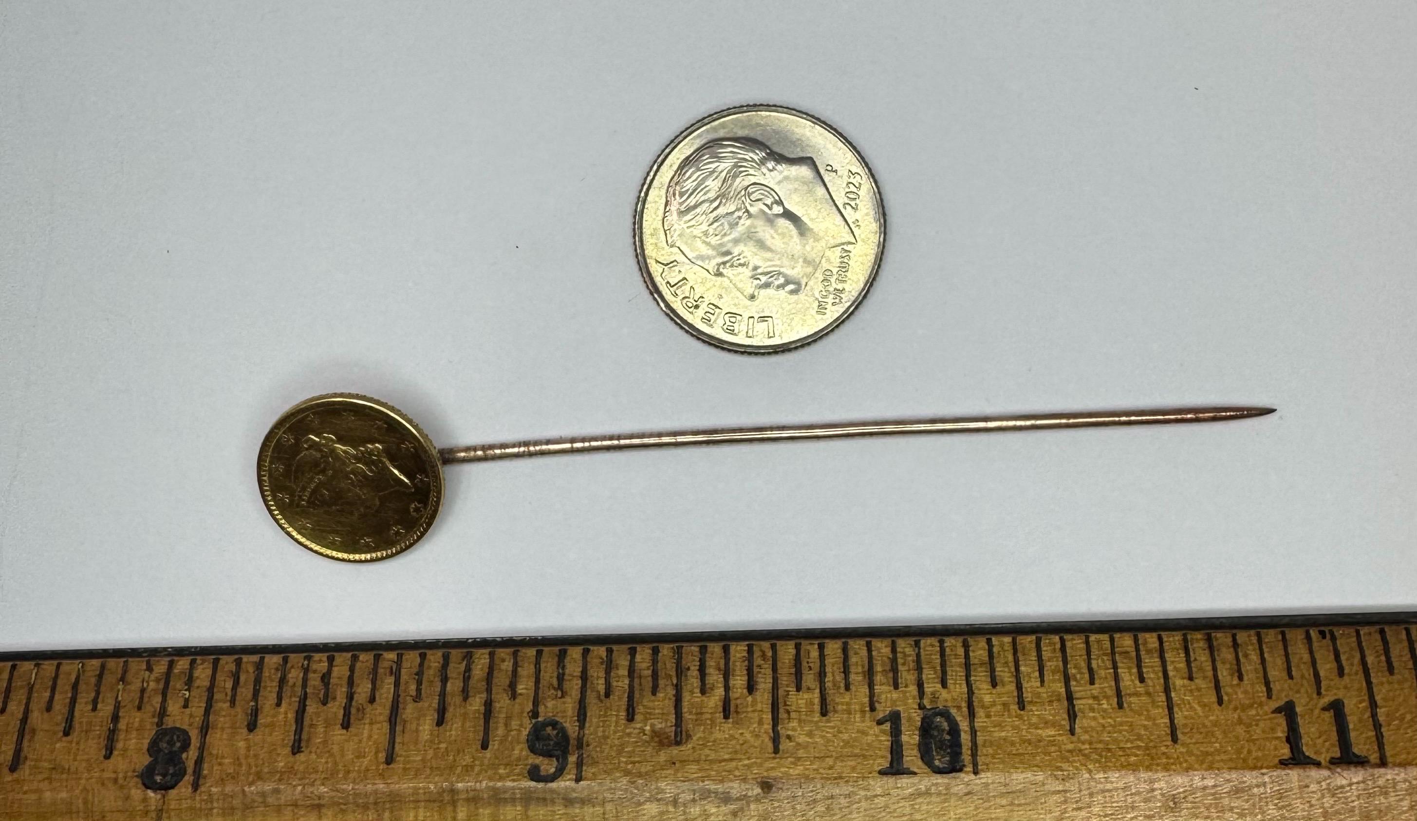 Coin Stick Antique 1851 One Dollar Gold Coin Stick Pin - Etsy