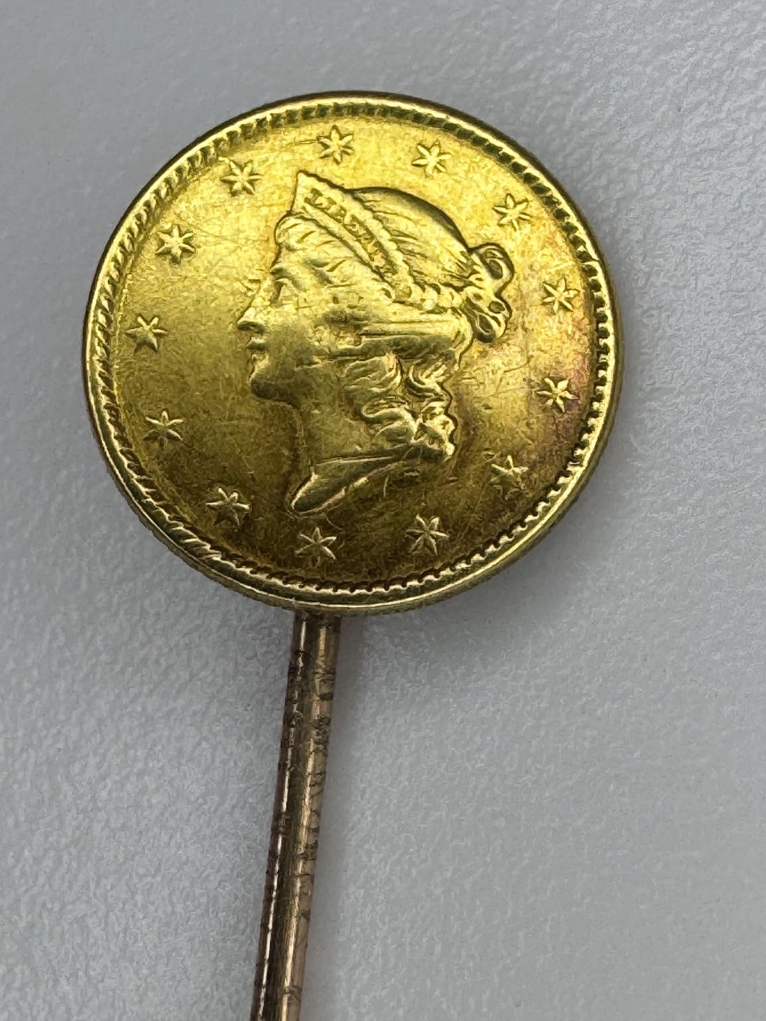 Coin Stick Antique 1851 One Dollar Gold Coin Stick Pin - Etsy