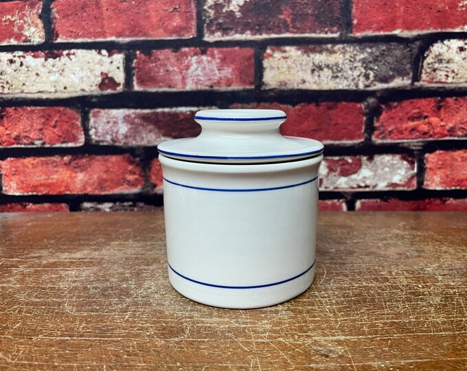 Blue and White Stoneware Butter Bell Etsy
