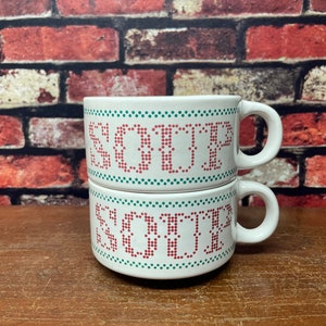 Pair of Vintage Soup Mugs