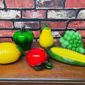 Lot of Vintage Glass Fruits and Vegetables