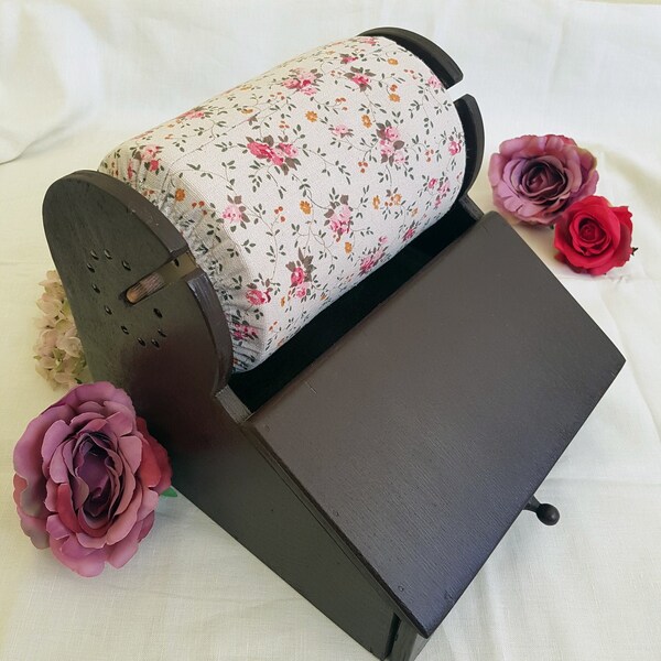 Bobbin lace pillow with box, lacemaking, plywood