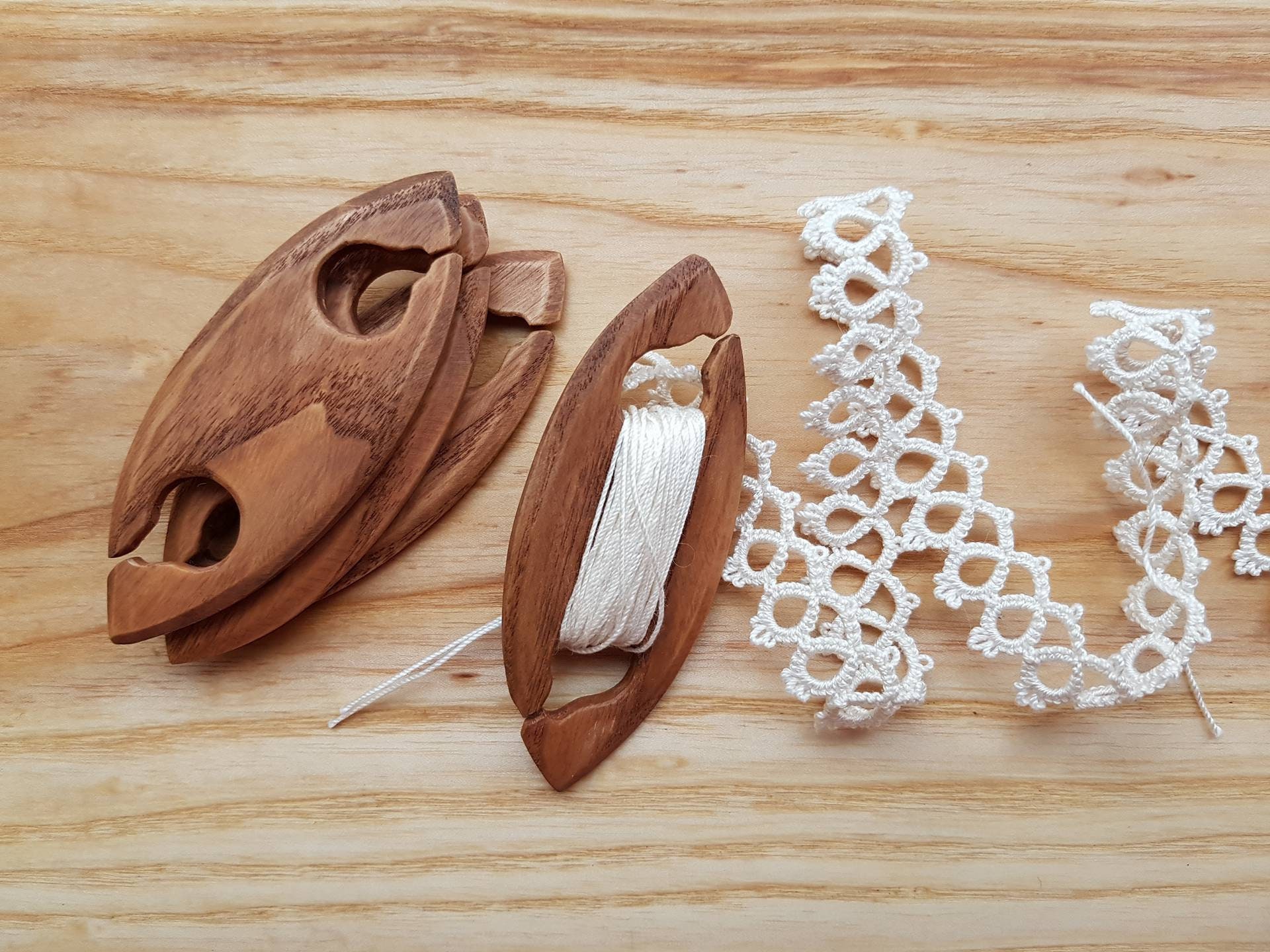 Tatting lace shuttle weaving shuttle eco ash tree with tung Etsy