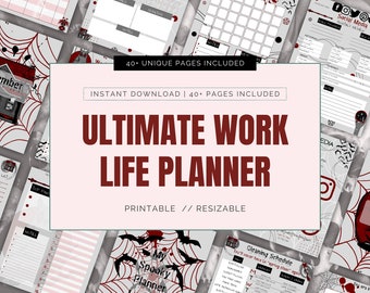 The ultimate spooky business and life planner, goth planner, witchy planner, business planner, planner, spooky scheduler, work life balance