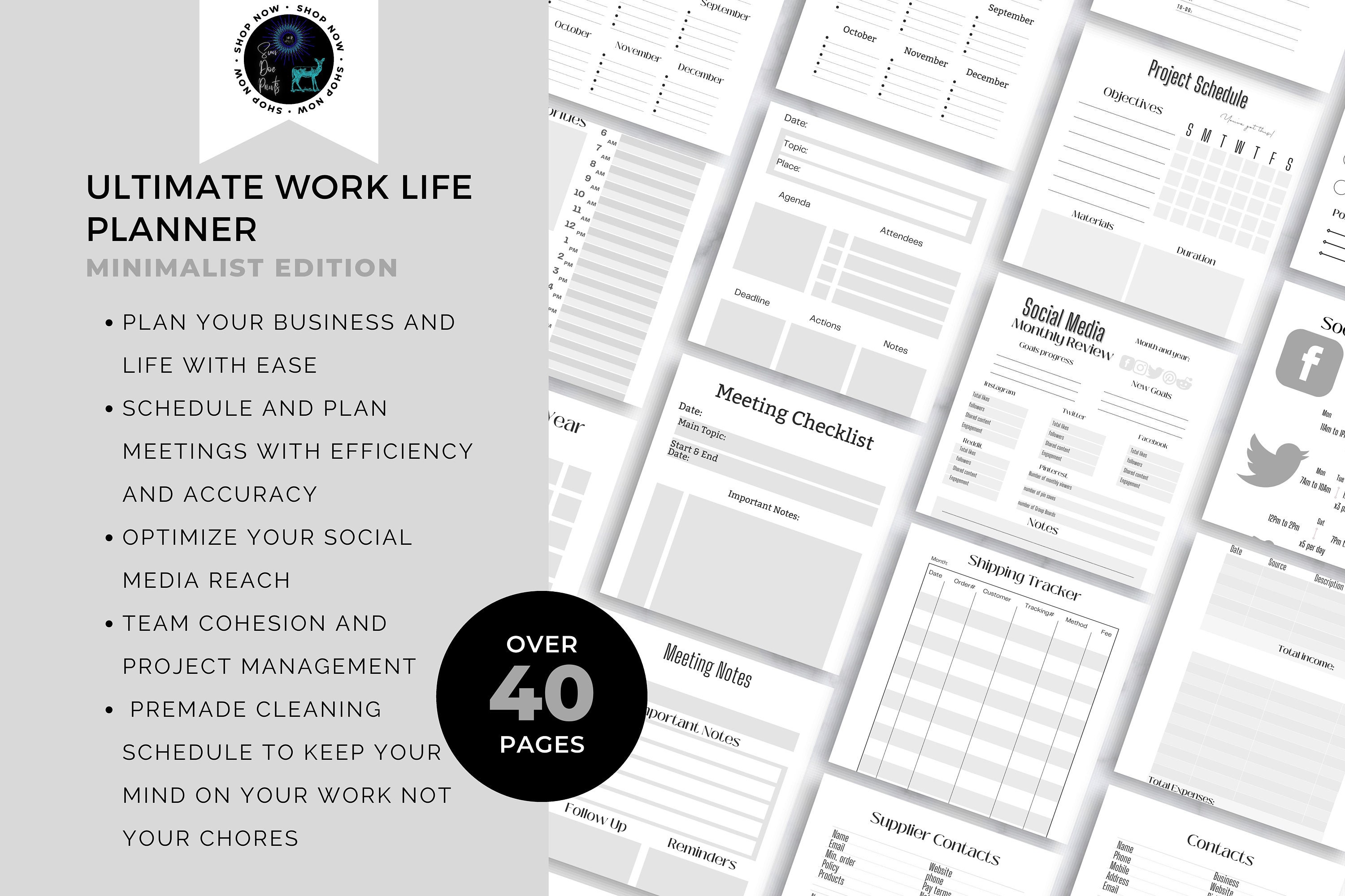Ultimate Work Life Planner, Customizable Planner Template, Printable ...