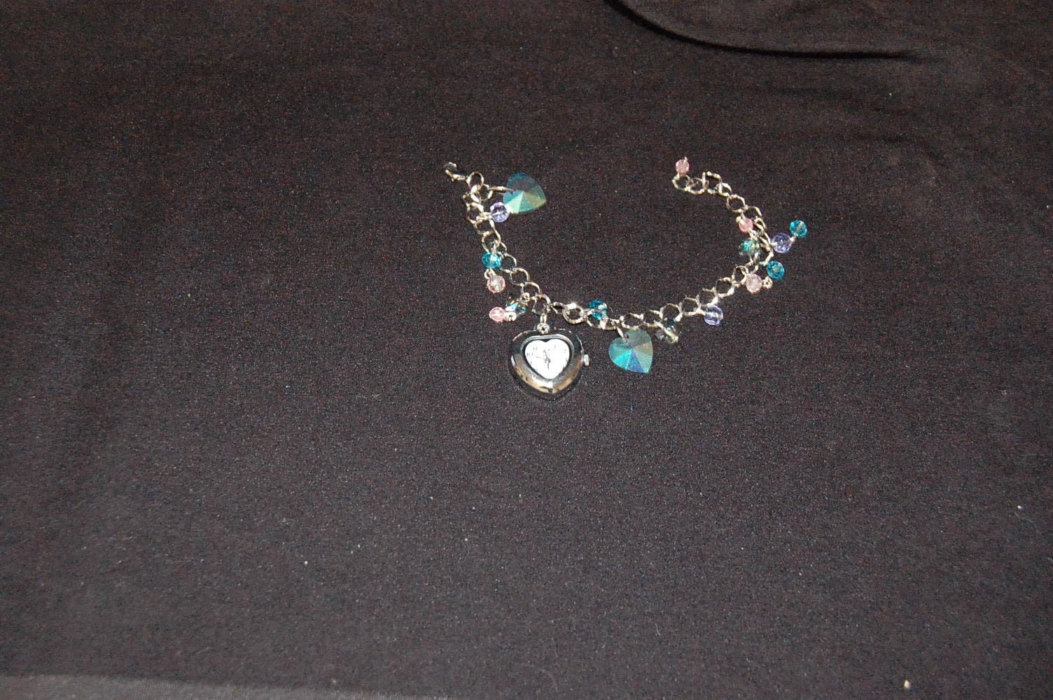 Heart Charm Wrist Watch Bracelet