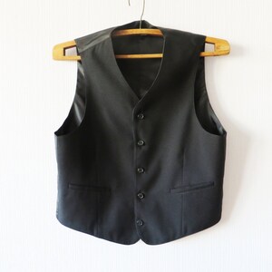 Reversible Mens Vest Black Dark Gray Vest Classic Waistcoat Steampunk Vest Edwardian Victorian Wedding Dress Up Back To School Size Large