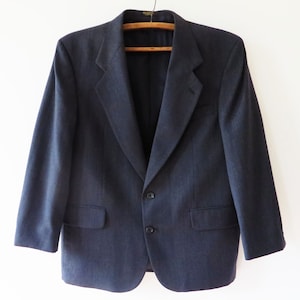 Oscar de la Renta Blazer Single-Breasted Dark Gray Sport Coat Formal Men Suit Jacket Preppy Gothic Dickens Pea Coat Designer Blazer XL Large