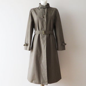 80s Gray Trench Coat Belted Women Trenchcoat 1980s Lined Preppy Raincoat Feminine Spring Overcoat Bartsons Trench Gift for Her Size Small