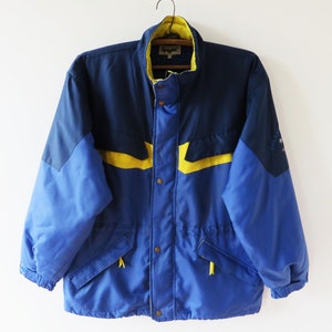 90s Winter Parka Jacket Hipster Snowboarding Jacket Colorblock Snow Ski Jacket Winter Sport Wear Activewear Warm Men Jacket Large