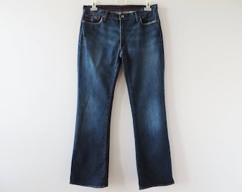 Vintage 90s Ralph Lauren Jeans: Navy Blue Low Rise Denim (Size 14/32)