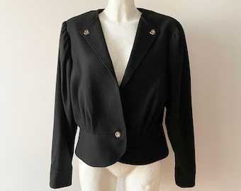 Blazer Trachten recortado de lana vintage: chaqueta dirndl austriaca mediana