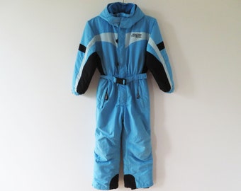 Vintage 90s Teen Ski Suit: Puffer Snow Overalls, Size 140