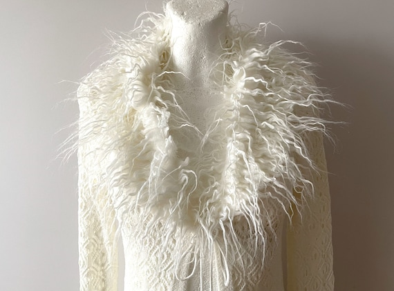 Knit summer coat, Long knitted lace cardigan, fuz… - image 2