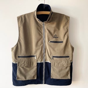 Nylon Fishing Vest Outdoors Sleeveless Jacket Vintage Camping Vest with Pockets Rugged Vest Jacket Medium