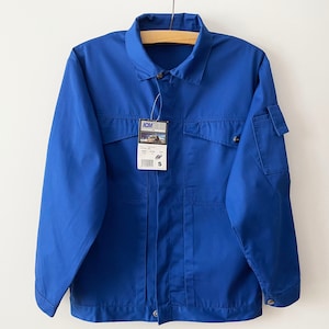 NOS Workers jacket, Blue canvas men&#39;s work jacket, cotton blend workwear, men work clothes, artist wear, chore jacket, parka jacket, small