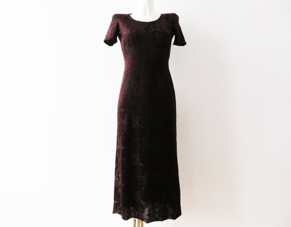patterned velvet dress