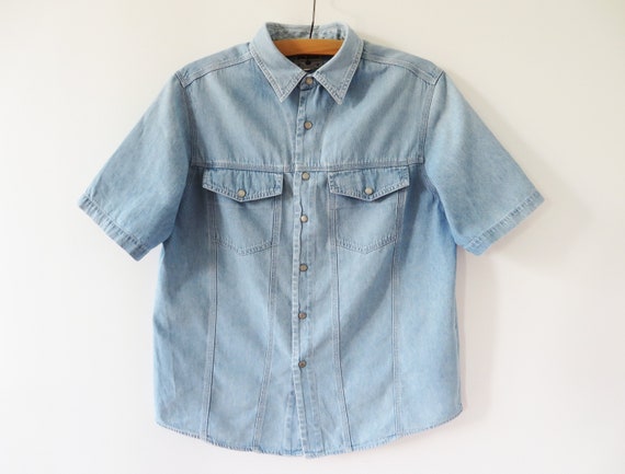 mens short sleeve denim jacket