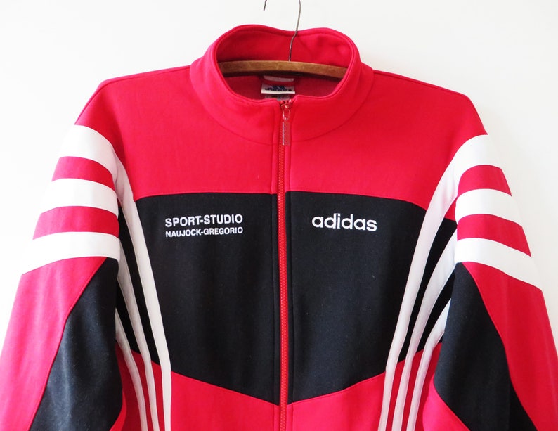 Vintage Red Adidas Bomber Sport Jacket Men Tracksuit Jacket | Etsy