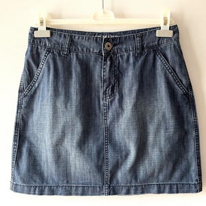Denim mini skirt, women&#39;s summer skirt with pockets, blue denim jean&#39;s hippie bohemian festival skirt, cowgirl skirt, gift idea for her
