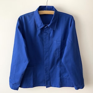 NOS Men work jacket, Blue canvas cotton Sanfor workwear, men&#39;s work clothes, workers jacket, artist wear, chore jacket, gift for him, large