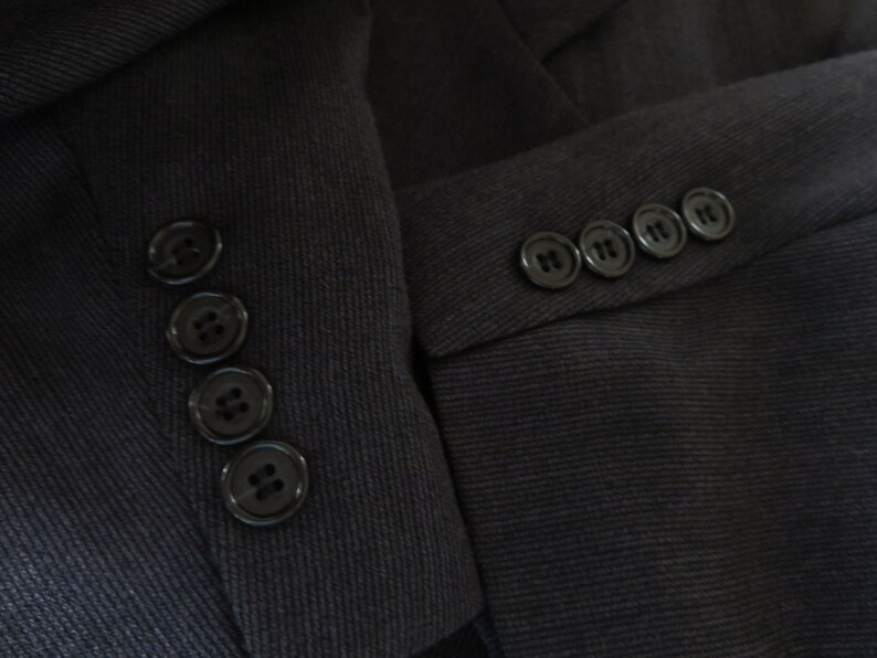 Oscar de la Renta Blazer Single-Breasted Dark Gray Sport Coat Formal Men Suit Jacket Preppy Gothic Dickens Pea Coat Designer Blazer XL Large