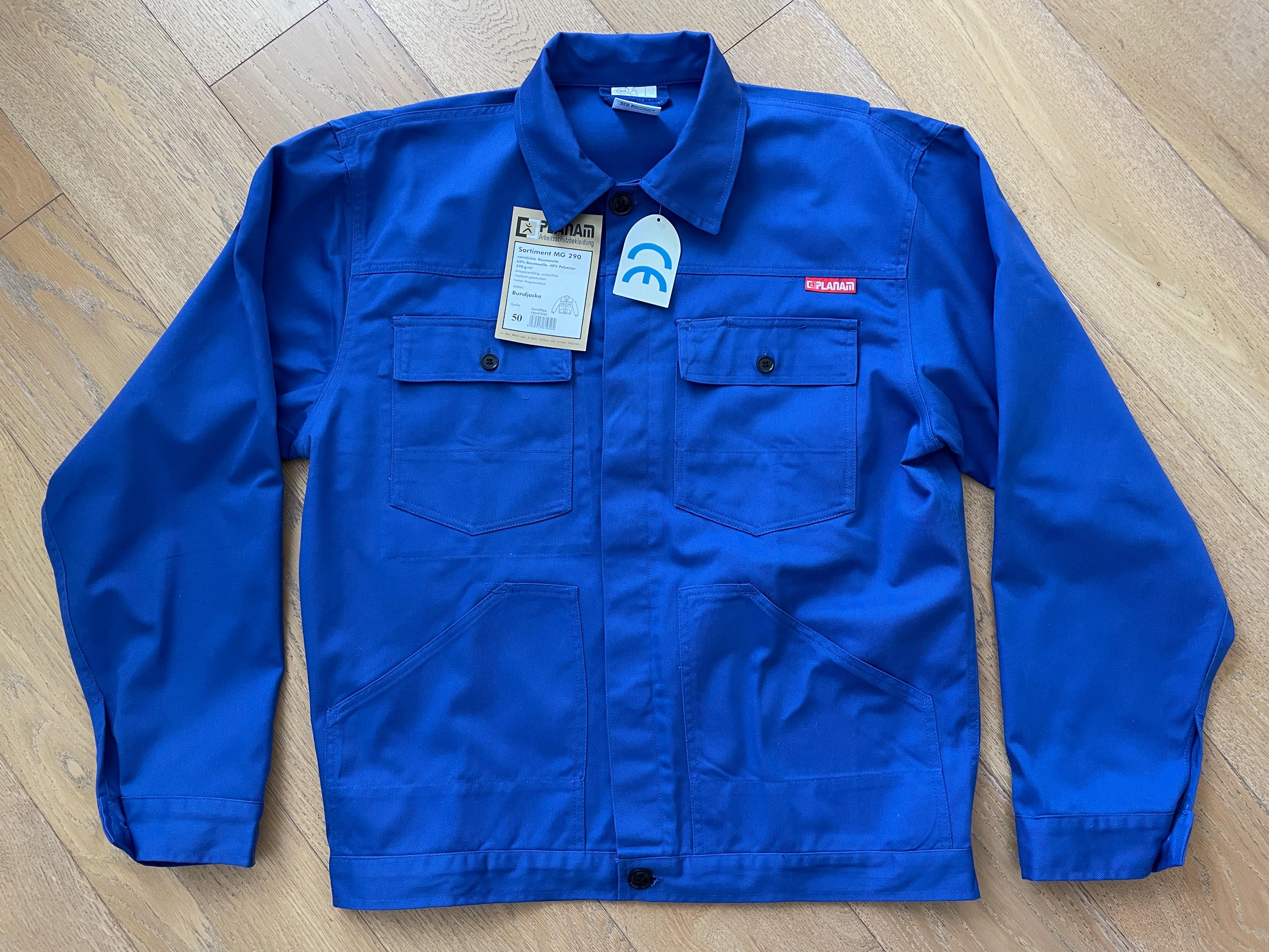 Vintage Blue Canvas Chore Jacket: Men's Cotton Blend Workwear