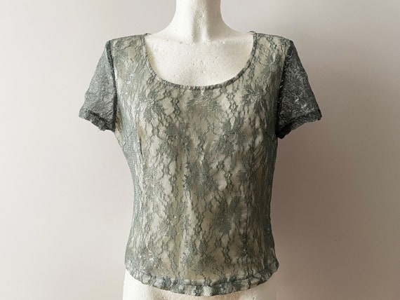 Top de encaje gris plateado blusa de manga corta top de novia recortado blusa crop top Steampunk para mujer top de vestido de fiesta de graduacion talla mediana Etsy Mexico