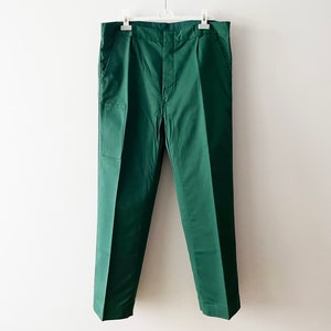 Vintage 80s Green Canvas Work Pants: French Chore Trousers XL