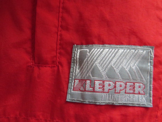 Vintage 80s Long Parka Jacket Hot Red KLEPPER Plu… - image 6