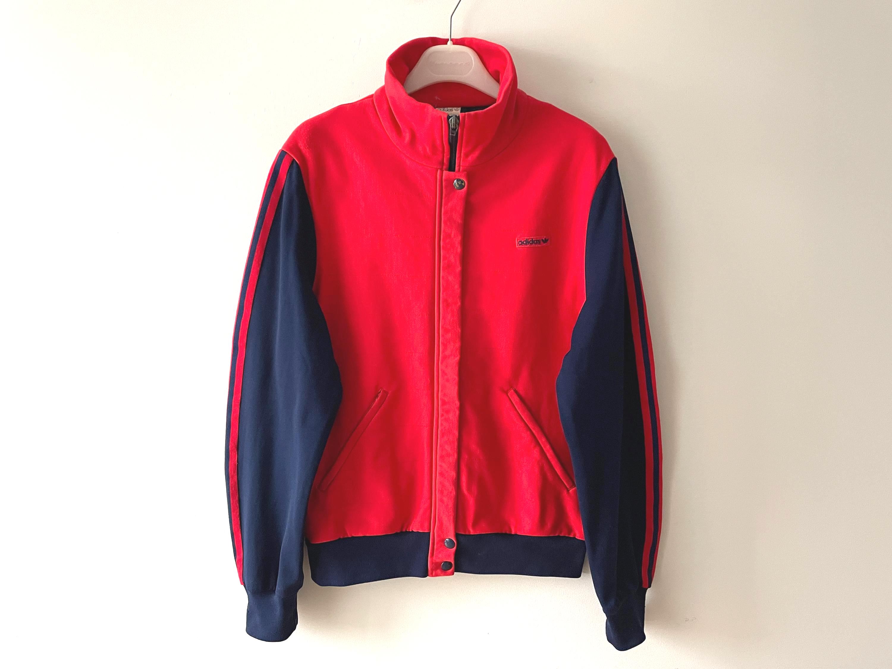 Vintage Adidas Track Jacket Red & Navy, 80s 90s Retro Sportswear