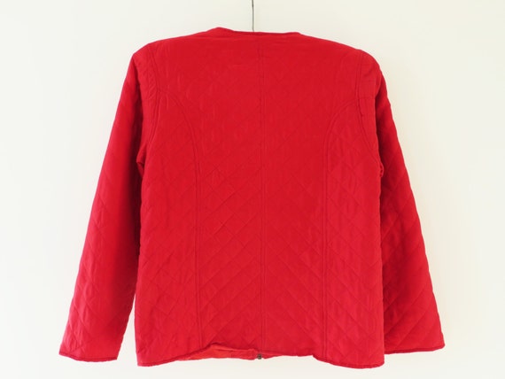 Red Silk Jacket Red Quilted Jacket Silk Women Jac… - image 3