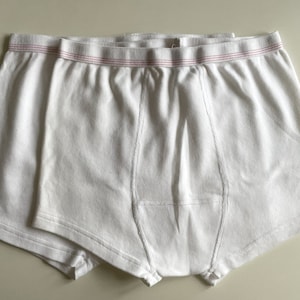 SET of 2 men panties, White cotton underwear, high waist underpants, white men undies, retro panties, gifts idea for him, size small