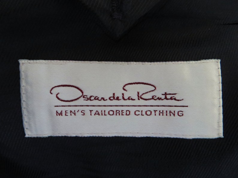 Oscar de la Renta Blazer Single-Breasted Dark Gray Sport Coat Formal Men Suit Jacket Preppy Gothic Dickens Pea Coat Designer Blazer XL Large