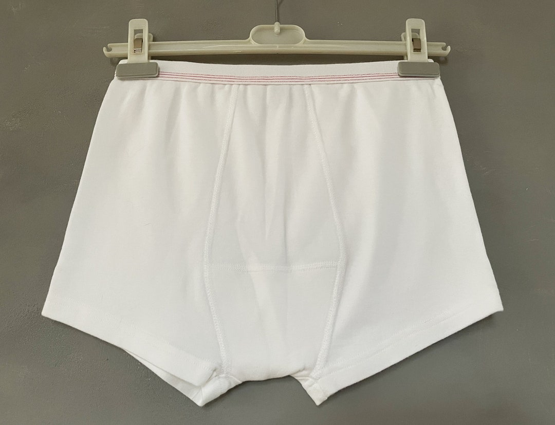 Vintage White Cotton Men s Underwear High Waist Retro Undies Size 