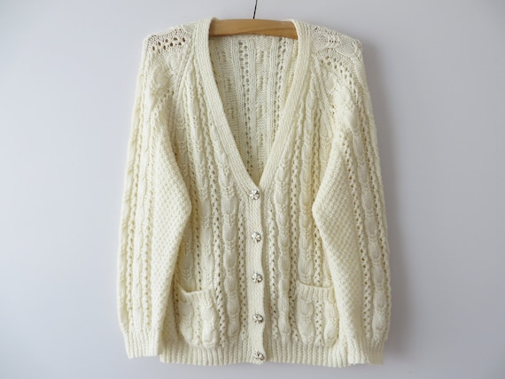 ivory cable knit cardigan
