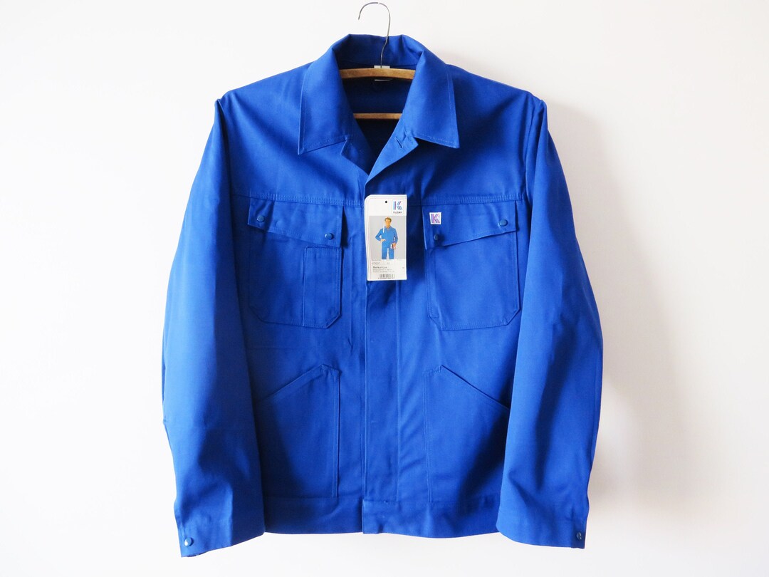 NOS Workers Jacket Blue Canvas Men Work Jacket Cotton Workwear Etsy