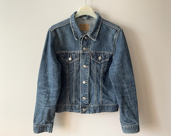 Vintage Cropped Denim Jacket: Blue Jean Bomber, Size Small