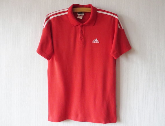 Red Adidas Shirt Adidas Logo Tee Three Stripe Shirt Red Adidas | Etsy