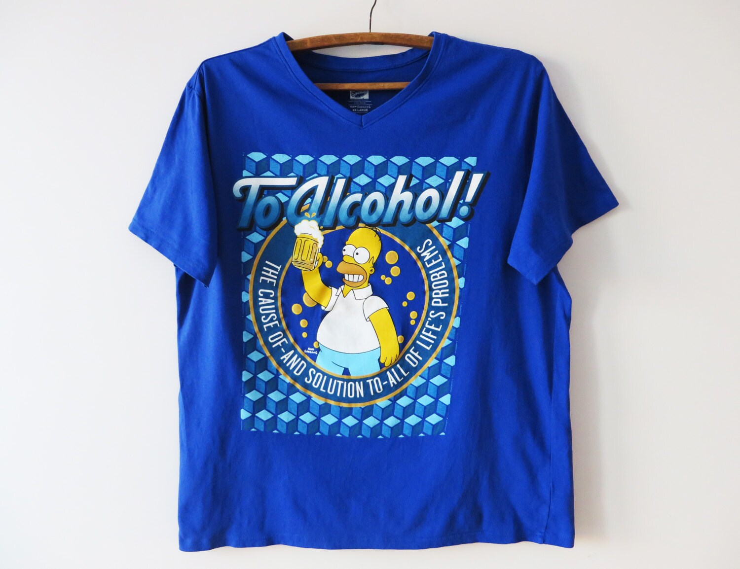 ヴィンテージ ホーマー・シンプソン Tシャツ：ロイヤルブルー ビール 