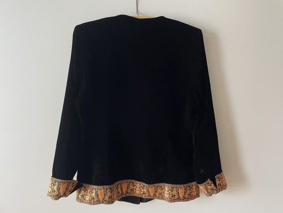 Black velvet blazer, women's formal jacket with m… - image 2