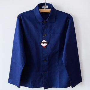 NOS Workers jacket, Navy blue canvas men&#39;s work jacket, cotton Workwear, work clothes, Artist wear, blue chore jacket, gift for him, large