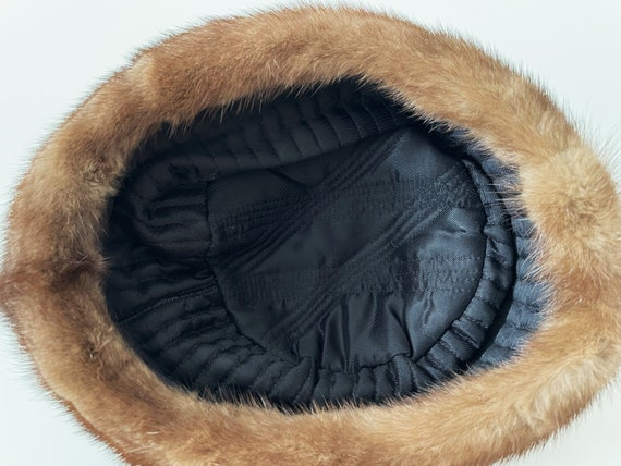 80s Mink fur hat, brown real mink ladies hat, for… - image 8