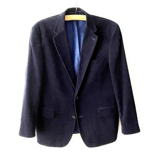 Vintage Navy Corduroy Sport Coat: Men&#39;s Cotton Blazer, Medium