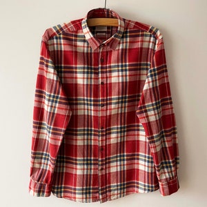 Camisa de franela para hombre, camisa de algodón a cuadros, camisa de trabajo de franela, camisa de leñador a cuadros, camiseta de manga larga, camisa hipster grunge