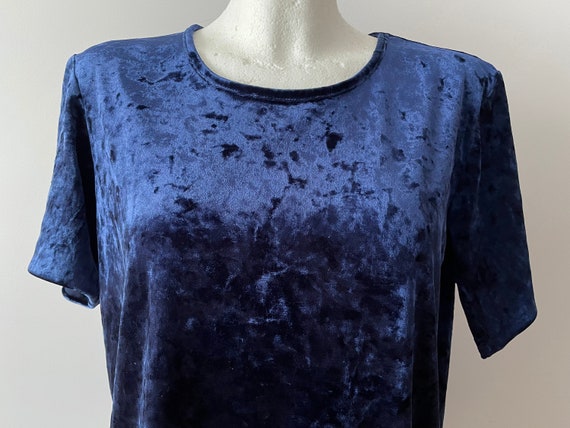 Blusa de terciopelo azul marino sale