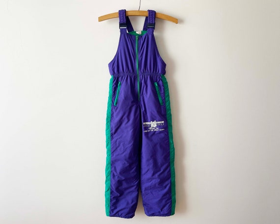 80s Purple skiing pants, Puffer snowsuit, Winter … - image 1