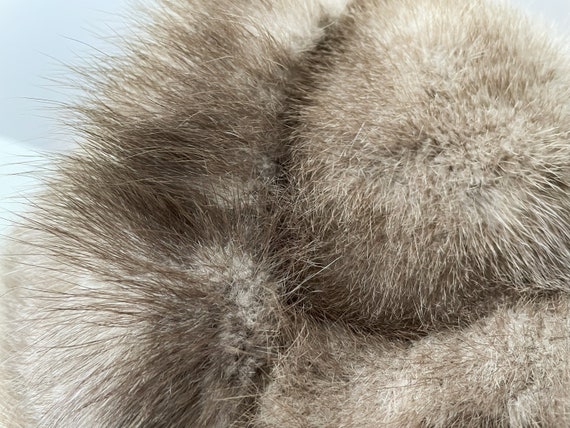 Mink fur women's hat, beige real Mink ladies cap … - image 7