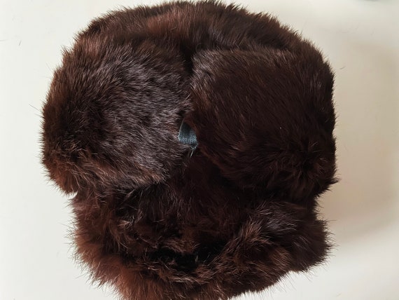 Rabbit fur Ushanka hat, ear flaps trapper trooper… - image 5